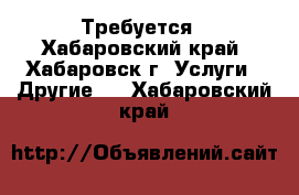 Требуется - Хабаровский край, Хабаровск г. Услуги » Другие   . Хабаровский край